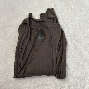 NWT Womens Plus Size Torrid Slub Drape Front Cardigan Dark Brown Size 00